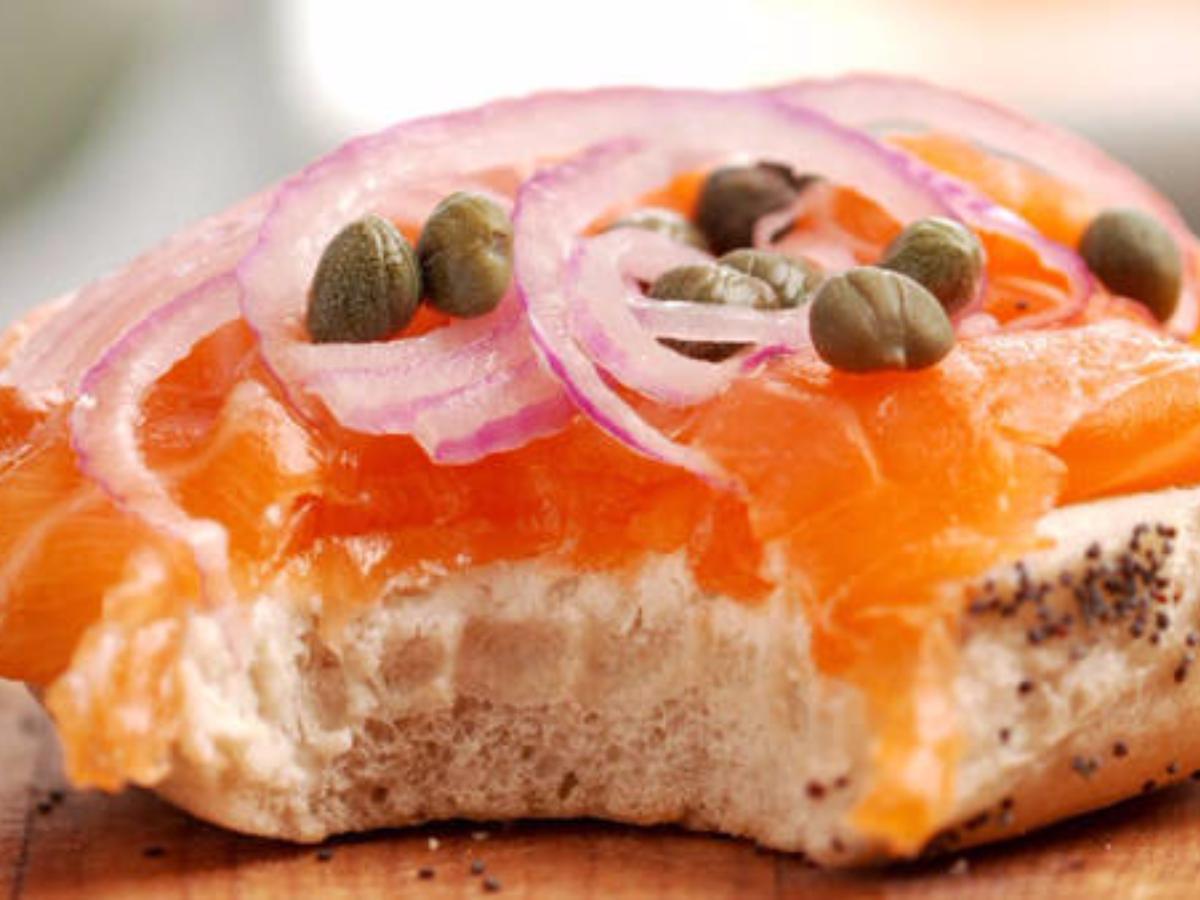 Cream Cheese, Lox, and Capers English Muffin